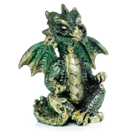 Beeld Draak Peace Elements Yoga Groen 8cm