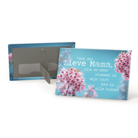 Magneet - Lieve Mama - Blauw met Roze - 8 cm