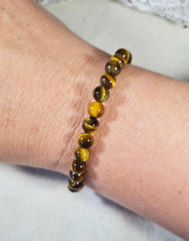 Edelsteen Armband Tijgeroog 6 mm