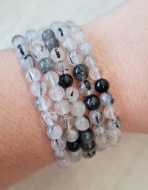 Edelsteen Armband Toermalijn in kwarts 6 mm