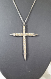 Ketting Kruis - Zilverkleur - 6 cm