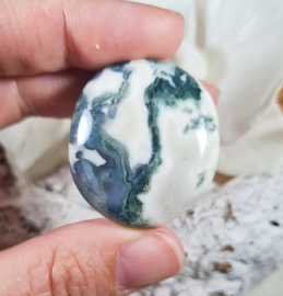 Mosagaat Platte Steen 3,5 cm no.6 Edelsteen