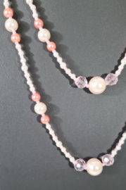 Parelketting gelaagd roze