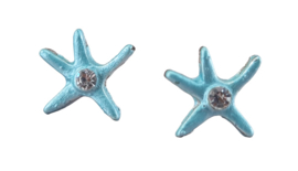 Oorbellen - Zeester - blauw - 0,6cm