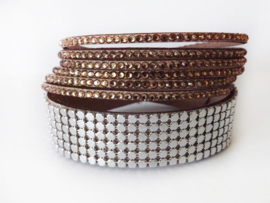 Armband - dubbel - druksluiting - strass