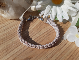 Armband - Ibiza - vlecht grijs/wit