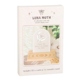 Affirmatiekaarten Luna Moth met houten standaard (EN)