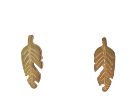 Oorbellen - blaadjes - bronskleur - RVS