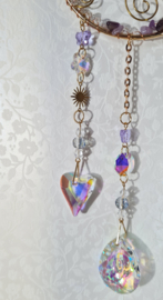 Raamhanger Suncatcher Halve Maan met Amethist