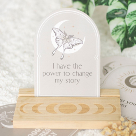 Affirmatiekaarten Luna Moth met houten standaard (EN)
