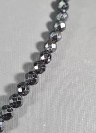 Edelsteen Ketting Zwarte Toermalijn Facet 4 mm - 45 cm