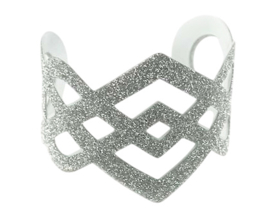 Klemarmband met strass - wit