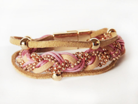 Armband- bruin - gevlochten - xs