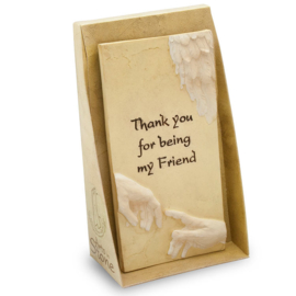 Decoratie tegel - Thank you for being my Friend - Arts in Stone - 15,5 cm