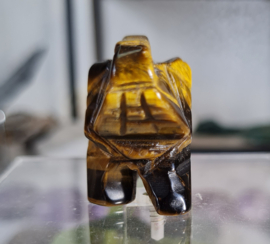 Olifant Tijgeroog Edelsteen Carving 4 cm no.2