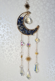 Suncatcher Maan Lapis Lazuli 37 cm Goudkleur