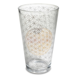 Drinkglas Bloem des levens - Flower of life - Goudkleur