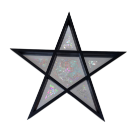 Spiegel Pentagram Ster zwart - 40 cm