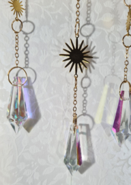 Raamhanger Suncatcher Maan Roze Maansteen 8 x 37 cm