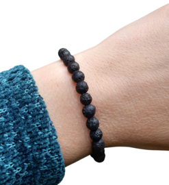 Edelsteen Armband Lavasteen 0.6cm