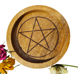 Pentagram - Grid - Mango hout - 15cm - opstaande rand