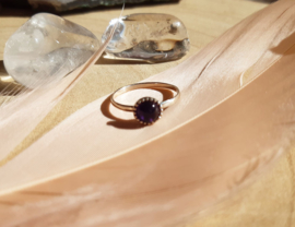 Ring - Round - Size 6 - Silver - Amethyst