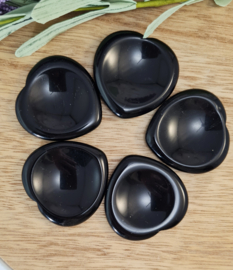 Obsidiaan Zwart Duimsteen - Worry Stone - Hart