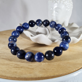 Edelsteen Armband Sodaliet Kogelarmband 10 mm
