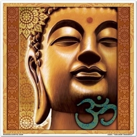 Window sticker - Golden Buddha - 18 cm