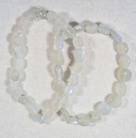 Edelsteen Armband Maansteen Wit Trommelsteen 6-8 mm