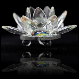 Kristallen - lotusbloem - gekleurde kern - 5 cm