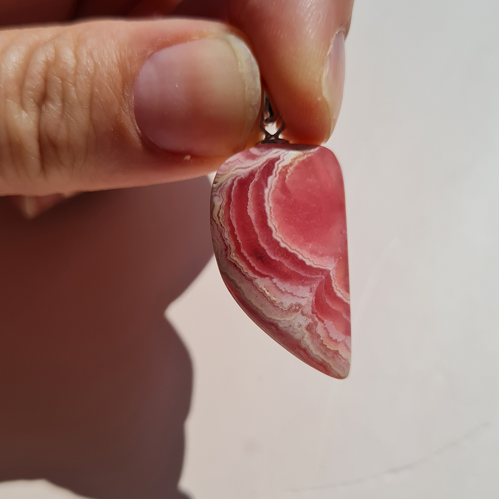 Rhodochrosiet Edelsteen Hanger 925 Zilver no.1