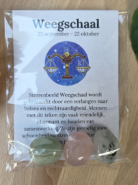 Weegschaal Sterrenbeeld Trommelstenen Cadeau set