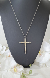 Ketting Kruis - Zilverkleur - 6 cm