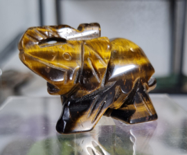 Olifant Tijgeroog Edelsteen Carving 4 cm no.2