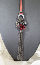 Ketting rood koord - metaal