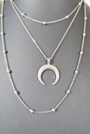 Lagenketting Maan - zilverkleur
