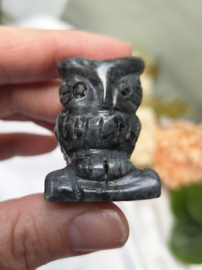 Uil Larvikiet Edelsteen 4 cm - Bescherming en Intuïtie - div. soorten