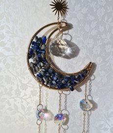 Suncatcher Maan Lapis Lazuli 37 cm Goudkleur