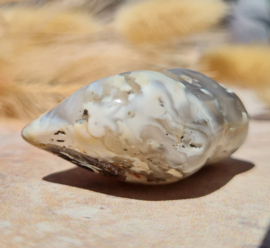 Water Agaat - Brazilië - 4 cm - Wit Beige Edelsteen