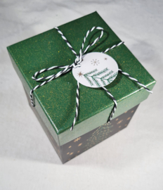 Cadeaudoos Kerstboom Vierkant 11 cm