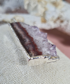 Edelsteen Hanger Amethist Slice Verzilverd