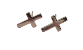 Oorbellen - Ear Stud - kruis - RVS
