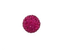 klankbol fuchsia 16 met strass steentjes