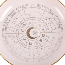 Schaal Astrologie Wiel Wit Goud - 10,5 cm