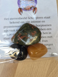 Schorpioen Sterrenbeeld Trommelstenen Cadeau set