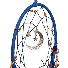 Dromenvanger blauw met Maan en Amethist - 16 cm