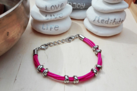 Armband - Ibiza - donker roze