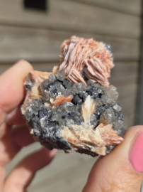 Bariet met Cerussiet Edelsteen Cluster - 5cm - Marokko