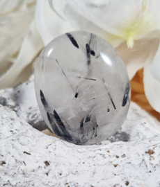 Toermalijn in Kwarts Platte Steen 4 cm no.5 Edelsteen